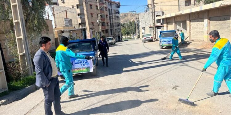 آغاز عملیات پاک سازی محلات سطح شهر مسجدسلیمان