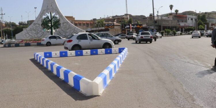 نصب جداول نوری در میدان جانباز مسجدسلیمان 