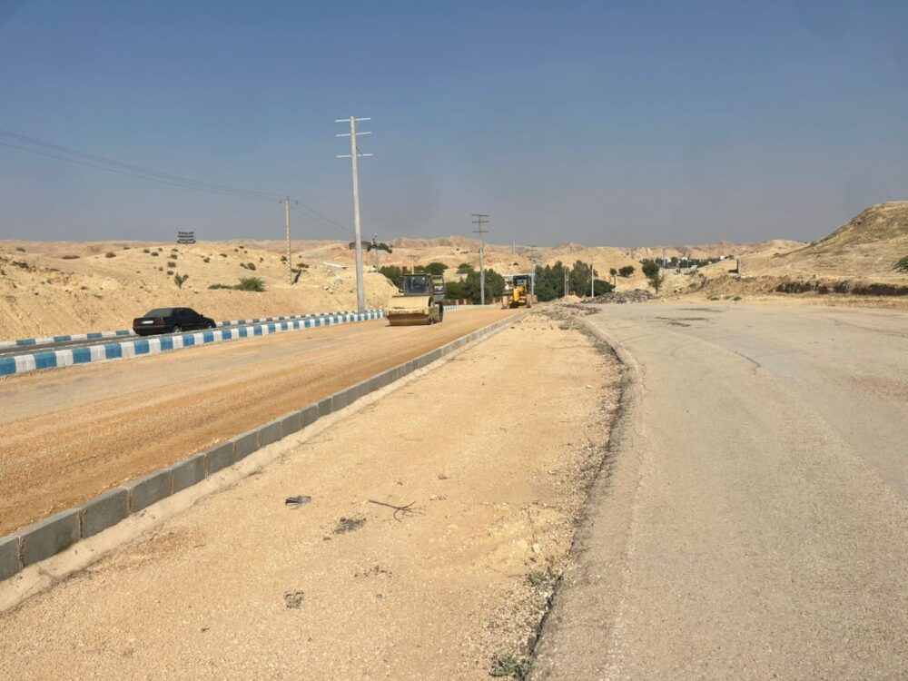 گام دوم تعریض و بهسازی محور حادثه‌خیز گلف با همت شهردار و معاونت امور زیربنایی شهرداری مسجدسلیمان