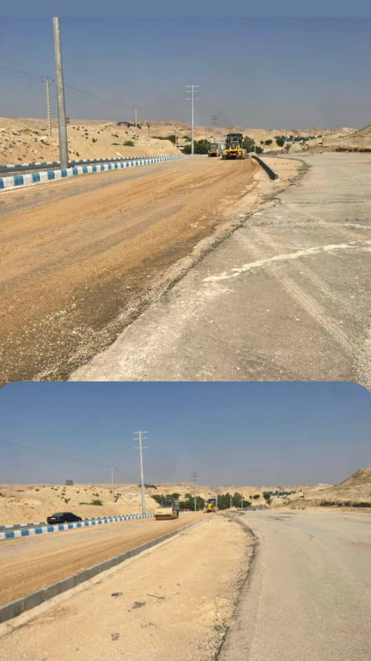 گام دوم تعریض و بهسازی محور حادثه‌خیز گلف با همت شهردار و معاونت امور زیربنایی شهرداری مسجدسلیمان