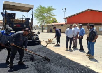 شتاب در تکمیل تعریض جاده گلف با وجود گرمای طاقت‌فرسا