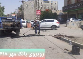عملیات لکه‌گیری معابر اصلی سطح شهر مسجدسلیمان آغاز شد