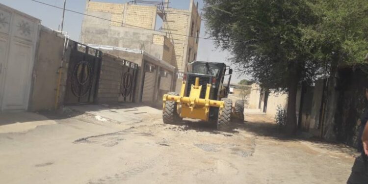 ساماندهی محوطه بیرونی آرامستان بهشت زهرای چهاربیشه با اجرای عملیات عمرانی