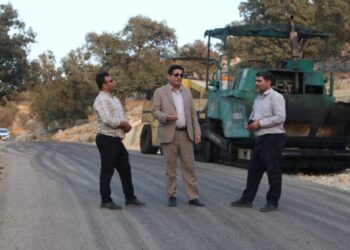 آسفالت 2 کیلومتر از جاده سخت گذر منطقه کمفه اندیکا