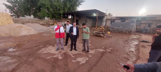 بازدید شهردار و فرماندار مسجدسلیمان از منازل آسیب‌دیده ناشی از بارندگی اخیر